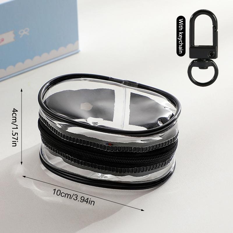 Органайзер для ювелирных изделий, прозрачная коробка для хранения, чехол для наушников, кошелек для монет, симпатичная кукольная сумка, пылезащитный чехол с брелком