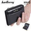 Baellerry Men's RFID Protection Wallet Billfold with Multi-Card Slots Fashion Zipper Coin Purse Card Holder