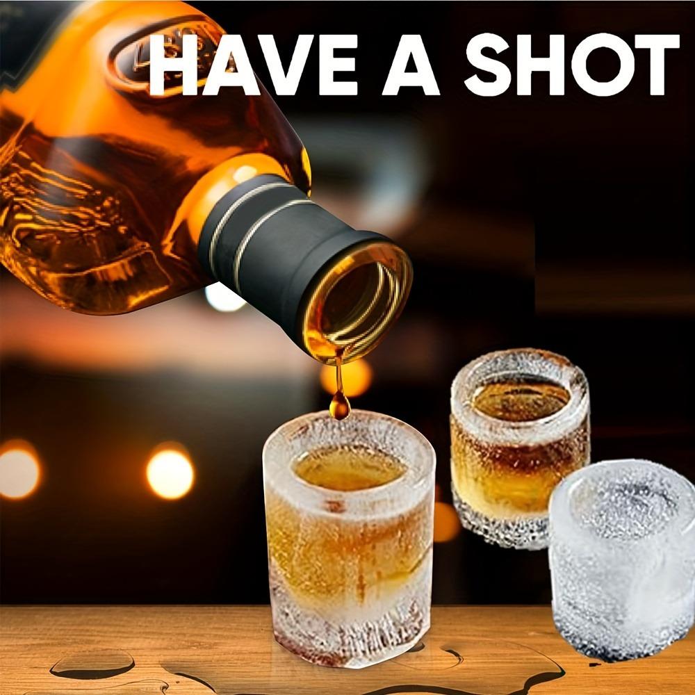 Силиконовая форма для льда с 4 отделениями для стакана для виски, многоразовая цилиндрическая форма для льда для морозильника - идеально подходит для напитков и безалкогольных напитков