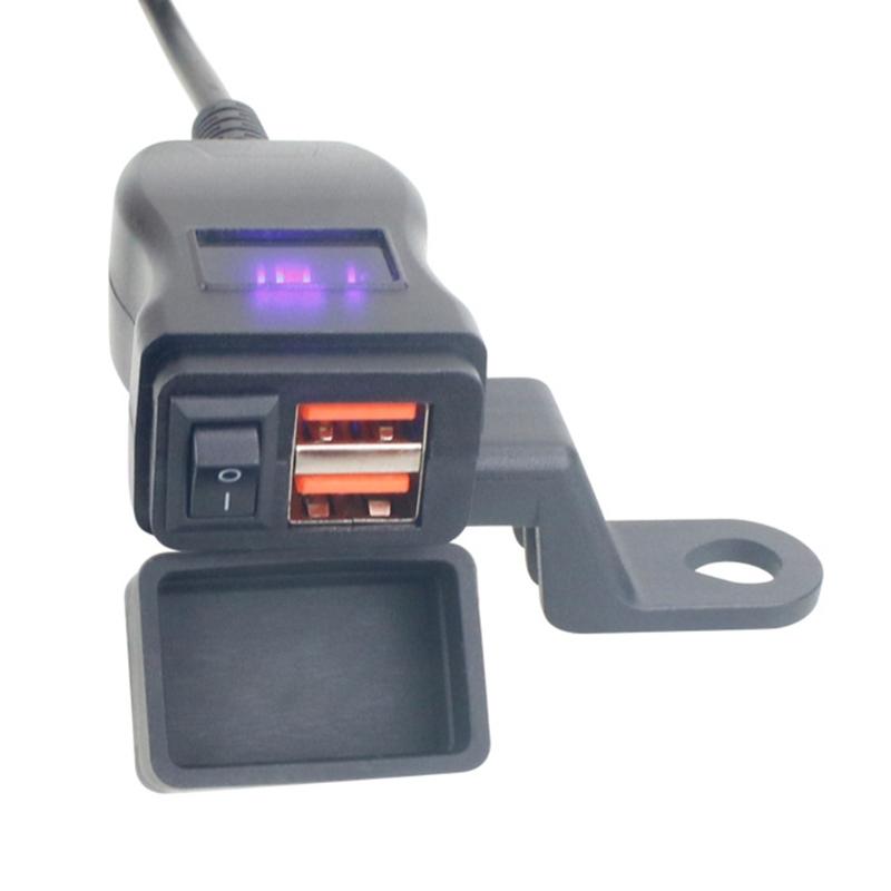 12В 24В Комплект USB-порта для мотоцикла Адаптер SAE на USB на мотоцикле Быстрые USB-зарядные устройства Водонепроницаемая розетка Type C