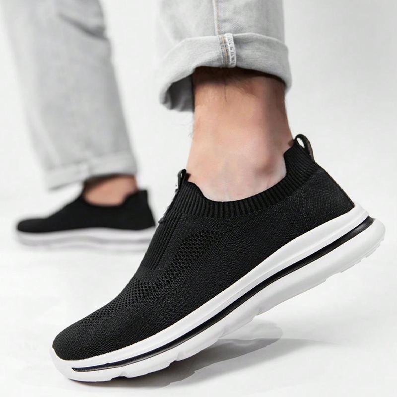 Мужские кроссовки Slip On серые спортивные кроссовки для бега и тренировок легкие сетчатые однотонные кроссовки
