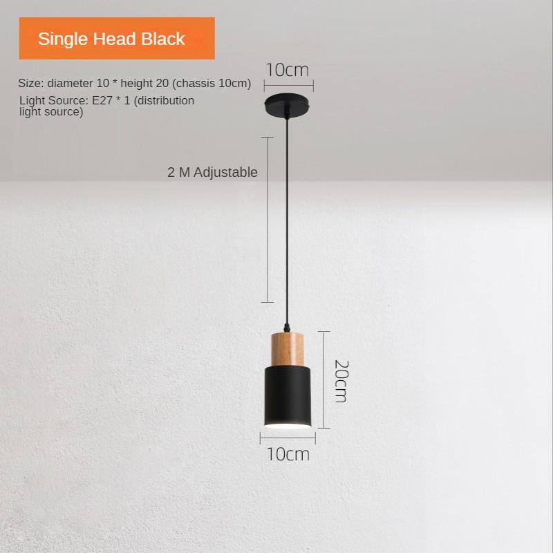 Nordic LED Подвесной светильник из дерева, черно-белый, для спальни, столовой, фона, домашнего внутреннего освещения