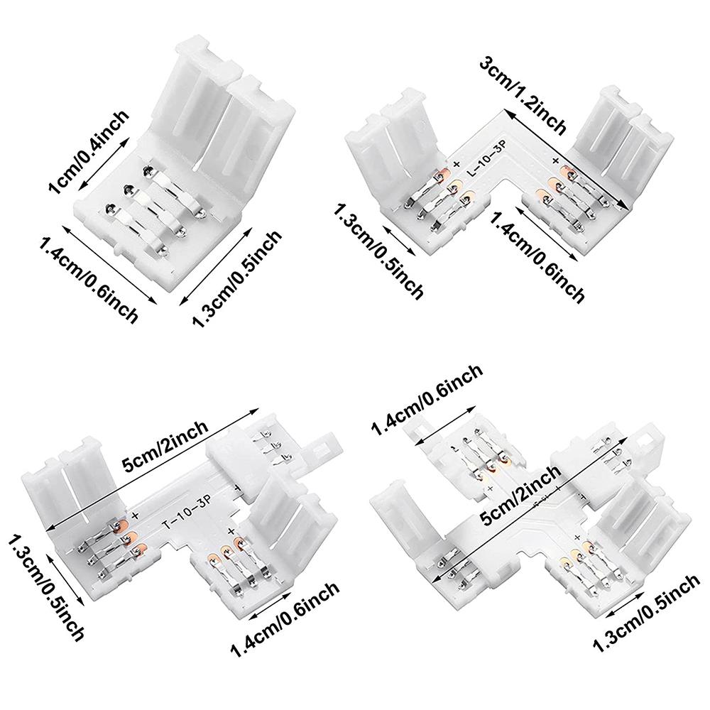 Бесплатная пайка 3PIN WS2812B WS2811 светодиодная лента разъем для соединения угловой прямой угол 10 мм для ws2811 2812 полоса света ленты