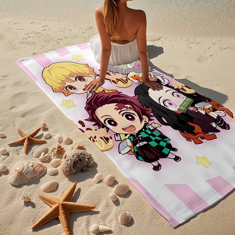 Vibrant Anime Characters Beach Towel, Super Soft Microfiber, Gift for Her/Him, Birthday, for Pool, Beach, Travel, Home Decor Fan gifts