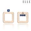 [Elle Jewelry] 14K Gold Plated Square Earrings (Gold Pin) Elgpee237