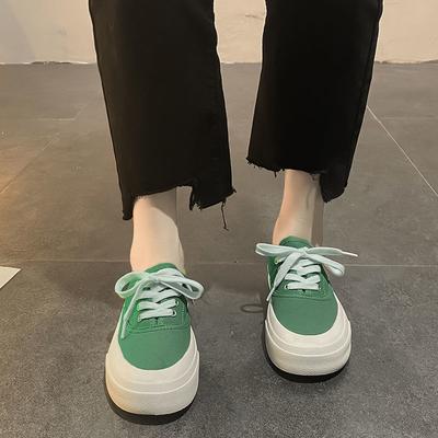 Модная зеленая каваи обувь для женщин на шнуровке, милая женская обувь 39 в наличии, городская весенняя вулканизированная для предложений, шикарная элегантная с роскошью A
