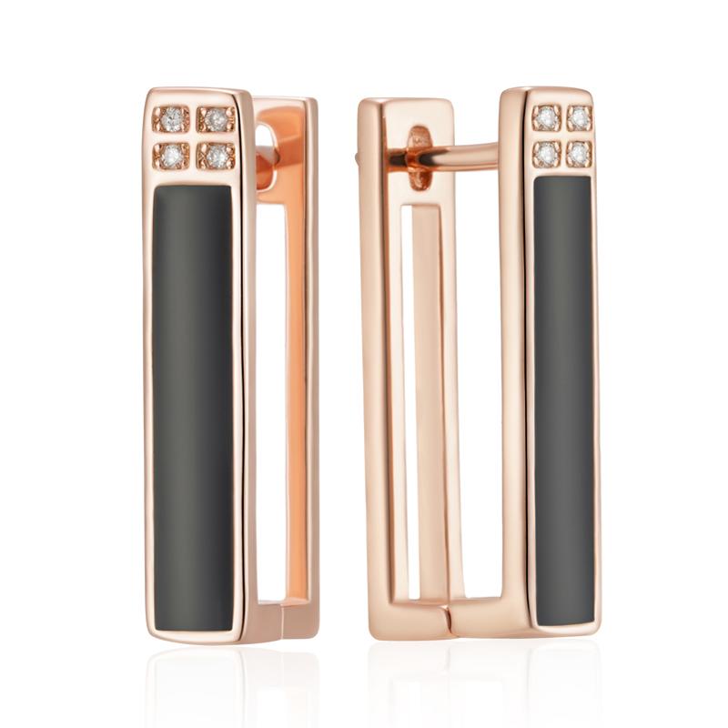 Модные Серьги-подвески Розовое золото Белая эмаль Для Женщин Девушек Свадебной Вечеринки Натуральный Циркон Серьги-капли Украшения