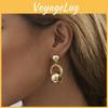 Elegant Geometric Metal Hollowed Earrings Stylish Women's Street Fashion