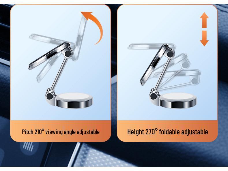 Metal Dual-Folding Dashboard Car Navigation Phone Holder