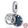 Charm Plata De Ley 925 Suitable Bracelet 925 Sterling Silver Kitten Galaxy Series Beaded Women's Diy Jewelry