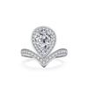 Elegant Women's S925 Silver Moissanite Ring with Irregular Pear-Shaped 2 Carat Diamond Design