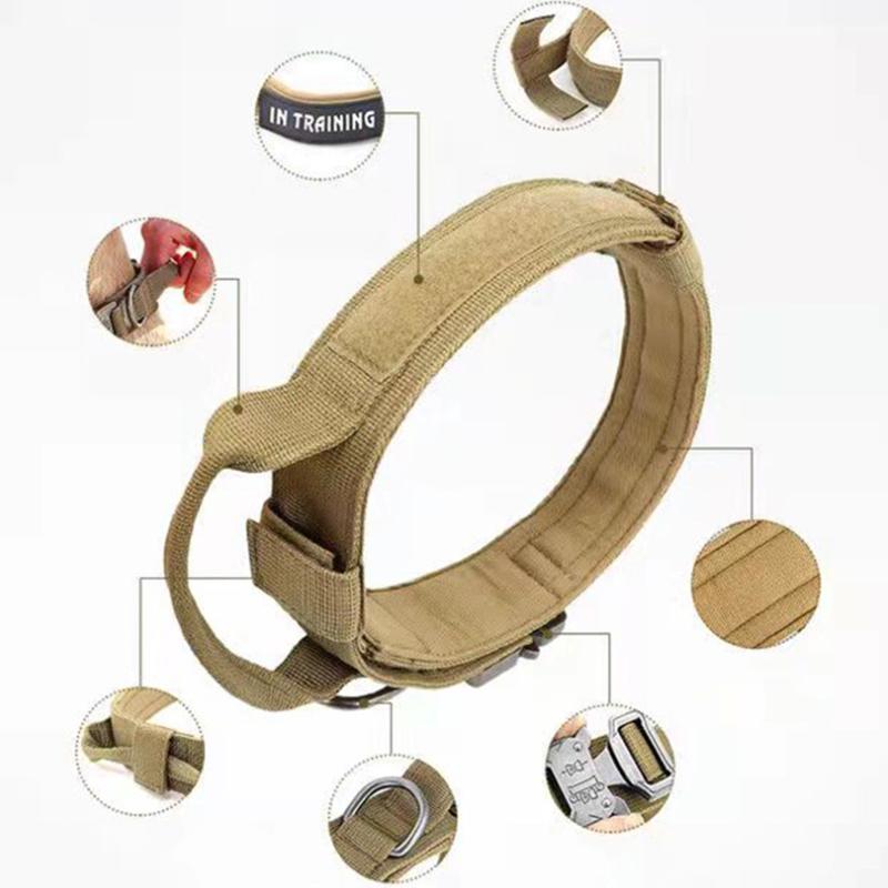 Large Dog Collar Dog Harness And Leash Set Pet Training Vest Tactical German Shepherd K9 Harnesses For All Sizes Dogs