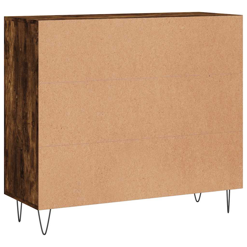 Sideboard Smoked Oak 90x34x80 cm Wood Based Panel