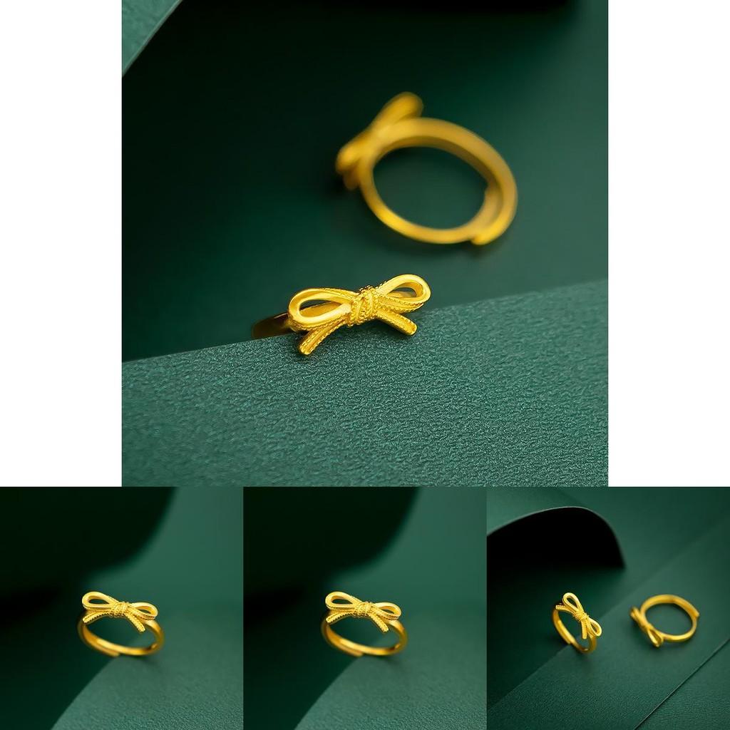 Bow Brass Charming Tie Ring For Women Delicate Fashion Jewelry Idea Gift