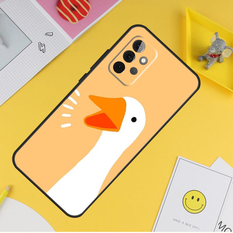 Cartoon Funny Goose Phone Case For Samsung Galaxy A53 A33 A13 A12 A32 A52 A14 A34 A54 A15 A25 A35 A55 A71 A51