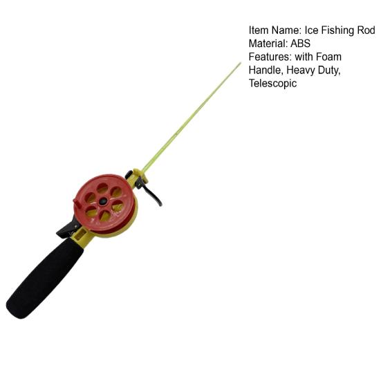 Short Ice Fishing Rod with Reel Combo Ergonomic Handle Lightweight Mini Fishing
