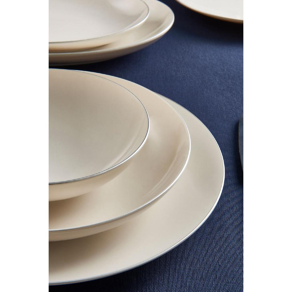 Фарфоровый столовый сервиз Aren, 16 предметов с серебряной сеткой