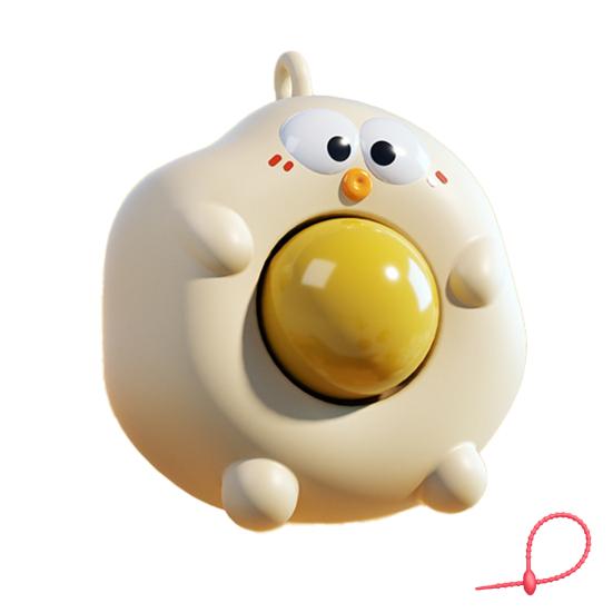 Игрушка Вареное яйцо с вытекающим желтком на шнурке для снятия стресса, мультяшное яйцо для сжимания