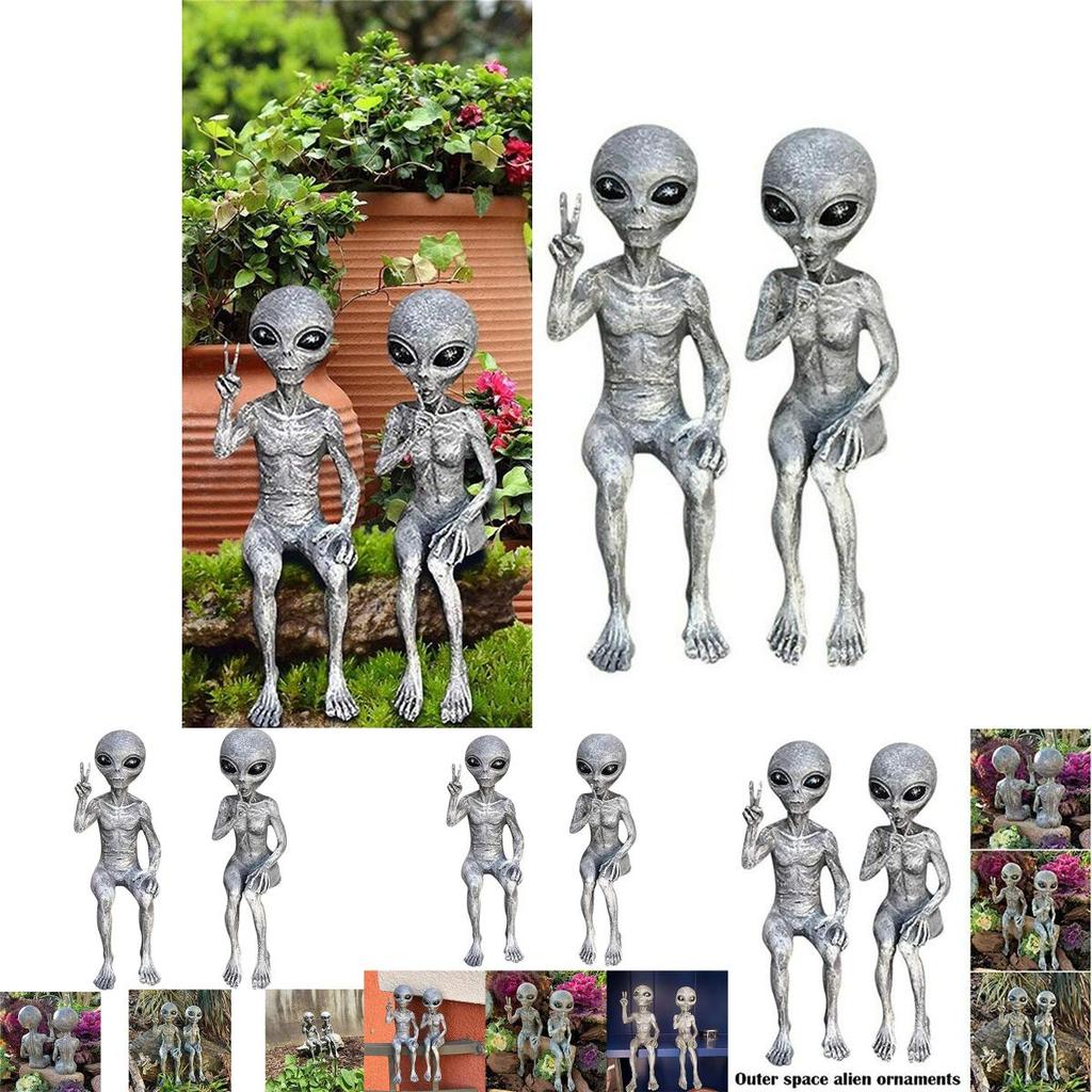 Outer Alien Space Garden Statue Figurine Ornaments Home Yard Decor Sculpture