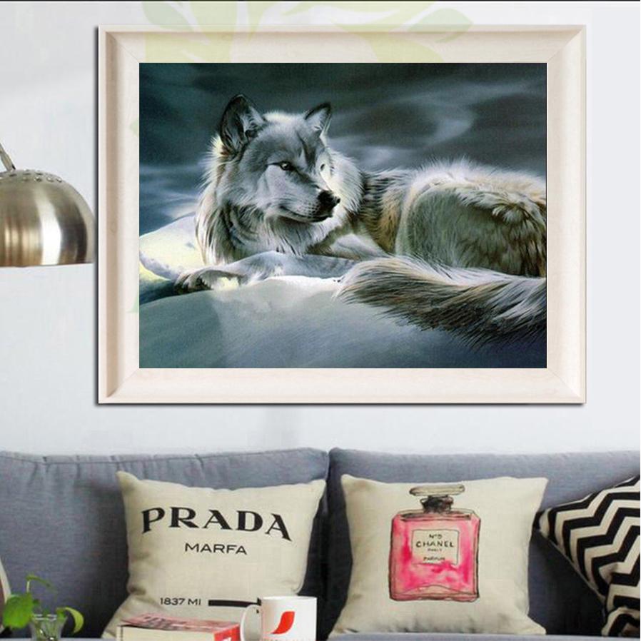 Diamond Painting Cross Stitch Crystal Technology Mosaic Embroidery Wolf Diamond Mosaic Pictures
