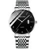 Men's Business-Style Luminous 30M Water Resistant Alloy Strap Quartz Movement 40mm Watch