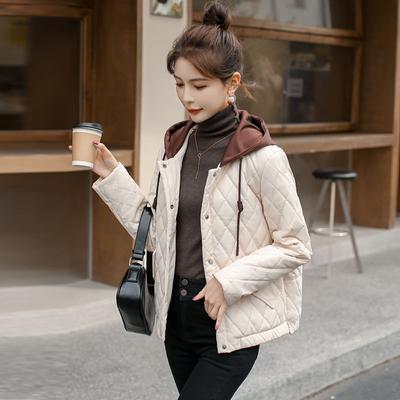 Зимние женские элегантные свободные короткие хлопковые парки, пальто, толстые теплые куртки с капюшоном, поддельные двухкомпонентные удобные пальто