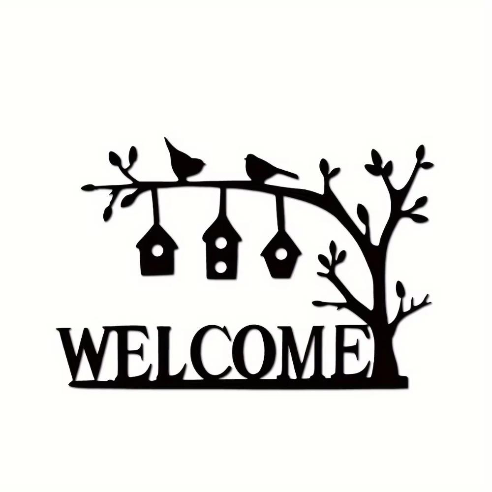 1 шт. Приветственный металлический знак, стильный уличный знак для дома, идеально подходит для входов, идеальный подарок на День матери, элегантный металлический декор для дома