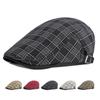 Клетчатый берет для мужчин, весна-лето, хлопковая кепка в британском стиле, женская солнцезащитная дышащая плоская кепка, кепка газетчика, шляпа художника в стиле Гэтсби