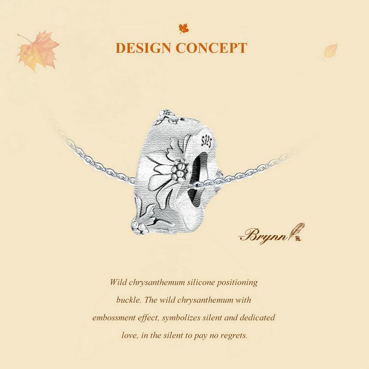 WOSTU Стерлингового серебра 925 пробы дикая хризантема позиционирующая пряжка Очаровательные бусины в виде листьев для браслета DIY ювелирные изделия