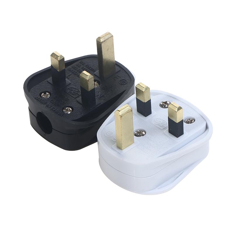 Англия Съемная вилка питания Белый Черный 3-контактный штекер питания Великобритании 13A Сборка прибора Шнур питания Предохранитель Разъем электропроводки