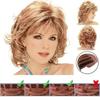 Golden Brown Curly Hair Wig Ladies Fashion Cos Short Hair-Wigs Women BOB Ombre Blonde Full Headwear Cosplay Wavy