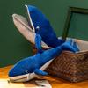 40/55cm Super Soft Sea Animal Simulation Open Mouth Blue Whale Plush Toy Pillow Stuffed Animal Baby Children's Birthday Gift
