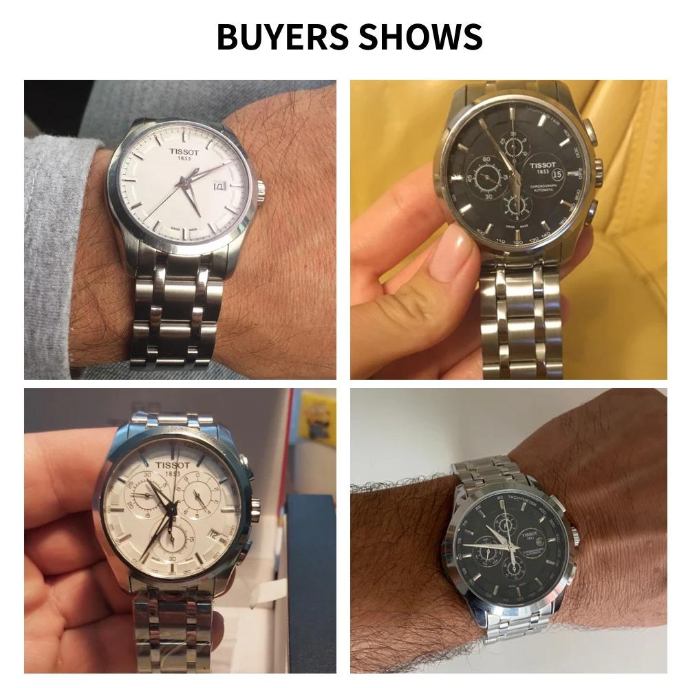 Прочный браслет из нержавеющей стали для часов Tissot 1853 Couturier Мужской ремешок T035 T035627 T035617 T035407a Стальной ремешок 22 23 24 мм