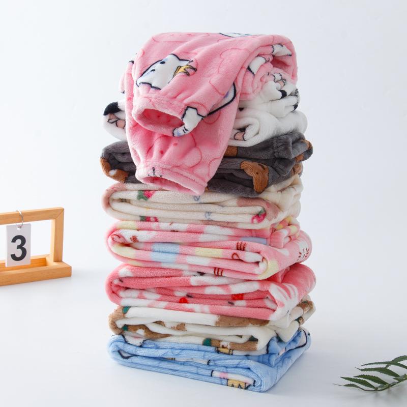 Children's Thickened Flannel Sleep & Lounge Pants - Double-Sided Fleece, Cuffed, Warm Winter Wear