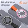 Magnetic Phone Ring Holder Glittery Finger Grip Phone Back Kickstand Compatible with MagSafe