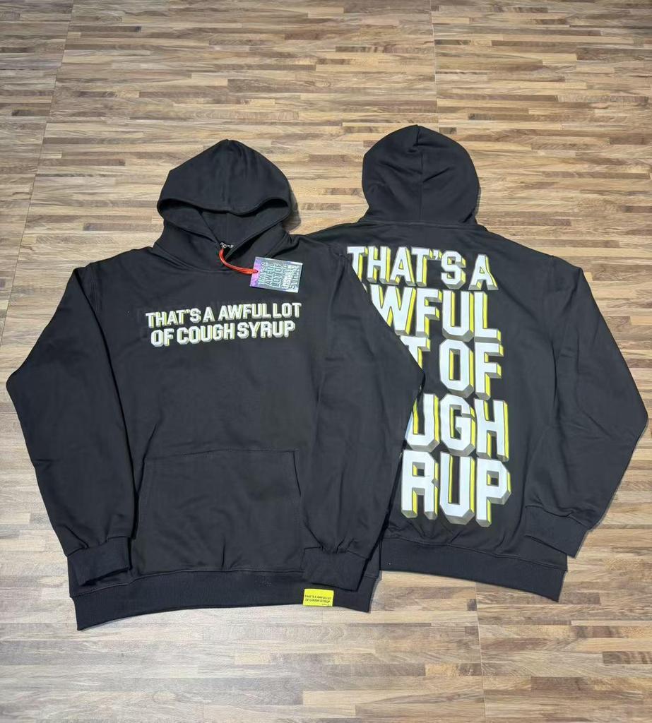 Модный американский стиль, свободная толстовка с длинным рукавом для мужчин и женщин - Высокая плотность, дизайн "Сироп от кашля"