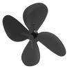 Запасная лопасть вентилятора для печи Алюминиевый сплав Вентилятор для камина 4 лопасти с шестигранным ключом и винтом Черный