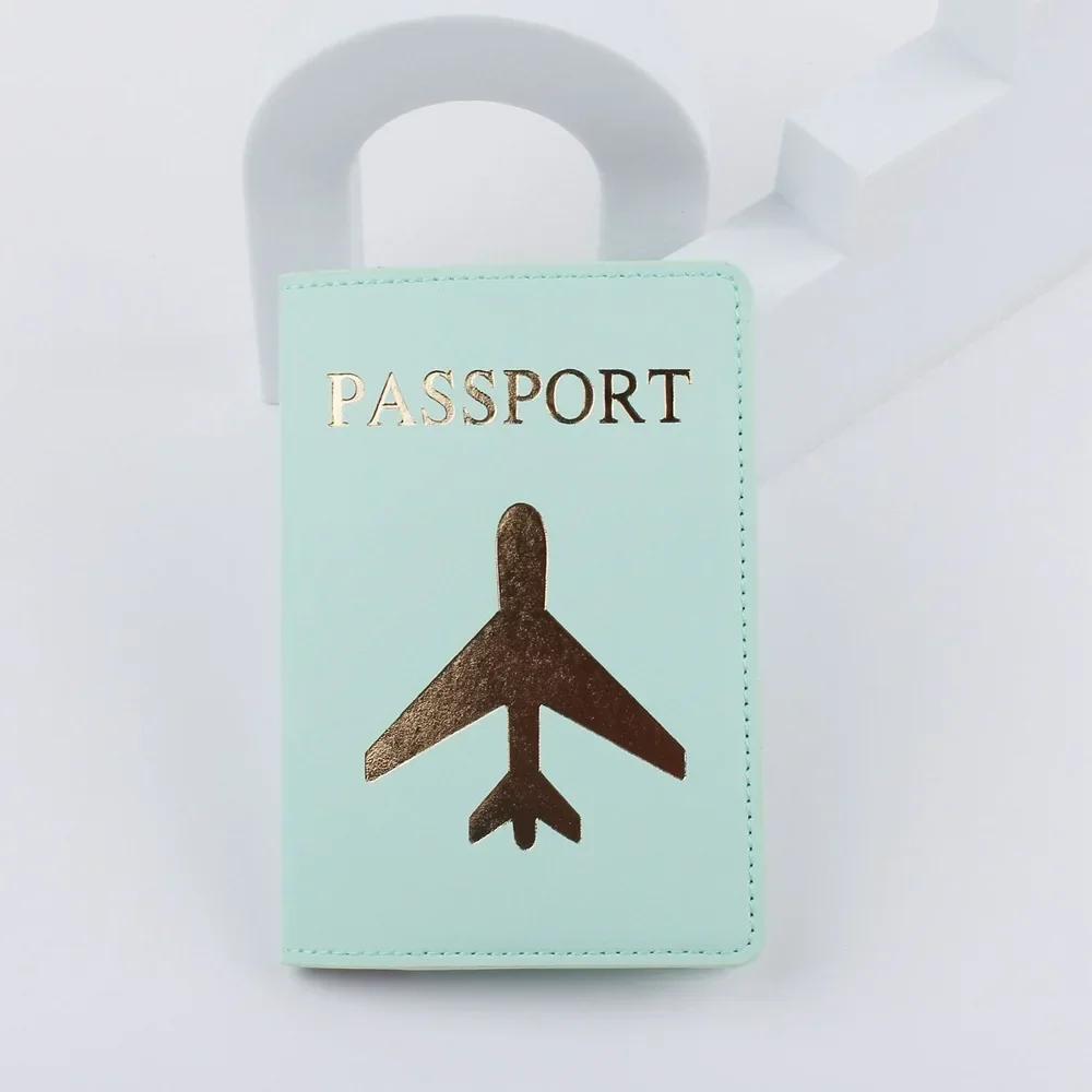 Pu Leather Passport Cover Simple Letter Plane Pattern Men Women Travel Wedding Passport Covers Holder Fashion Wedding Gift