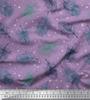 Purple Japan Crepe Satin Fabric Artistic Feather Fabric Prints By Metre 42 Inch