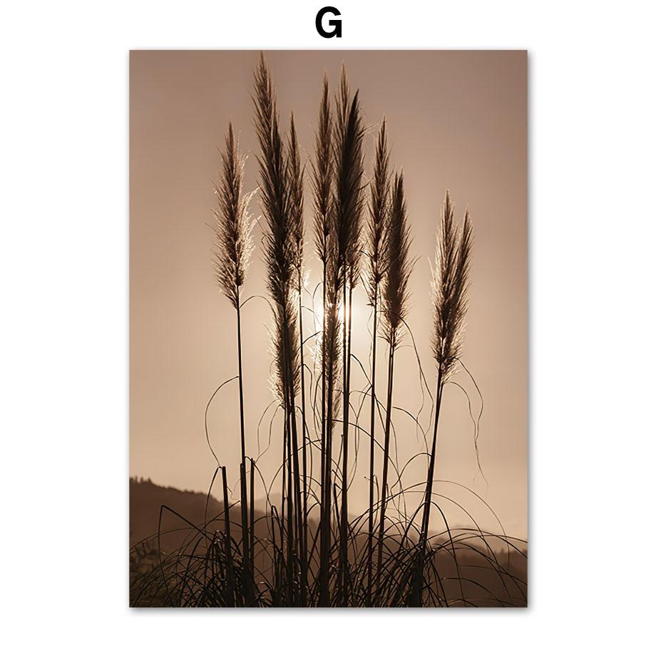 Сушеный лист цветы лука птицы трава закат чемоданы настенная живопись печать холст живопись скандинавский плакат Декор фотографии гостиная