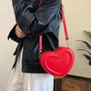 Fashion Heart Shape Crossbody Bags For Women New Solid Color Pu Leather Shoulder Bag Casual Ladies Handbags Designer Bags