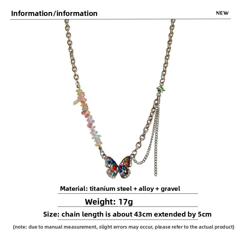 Full diamond butterfly necklace - sweet & edgy pendant - y2k hot girl design - choker necklace