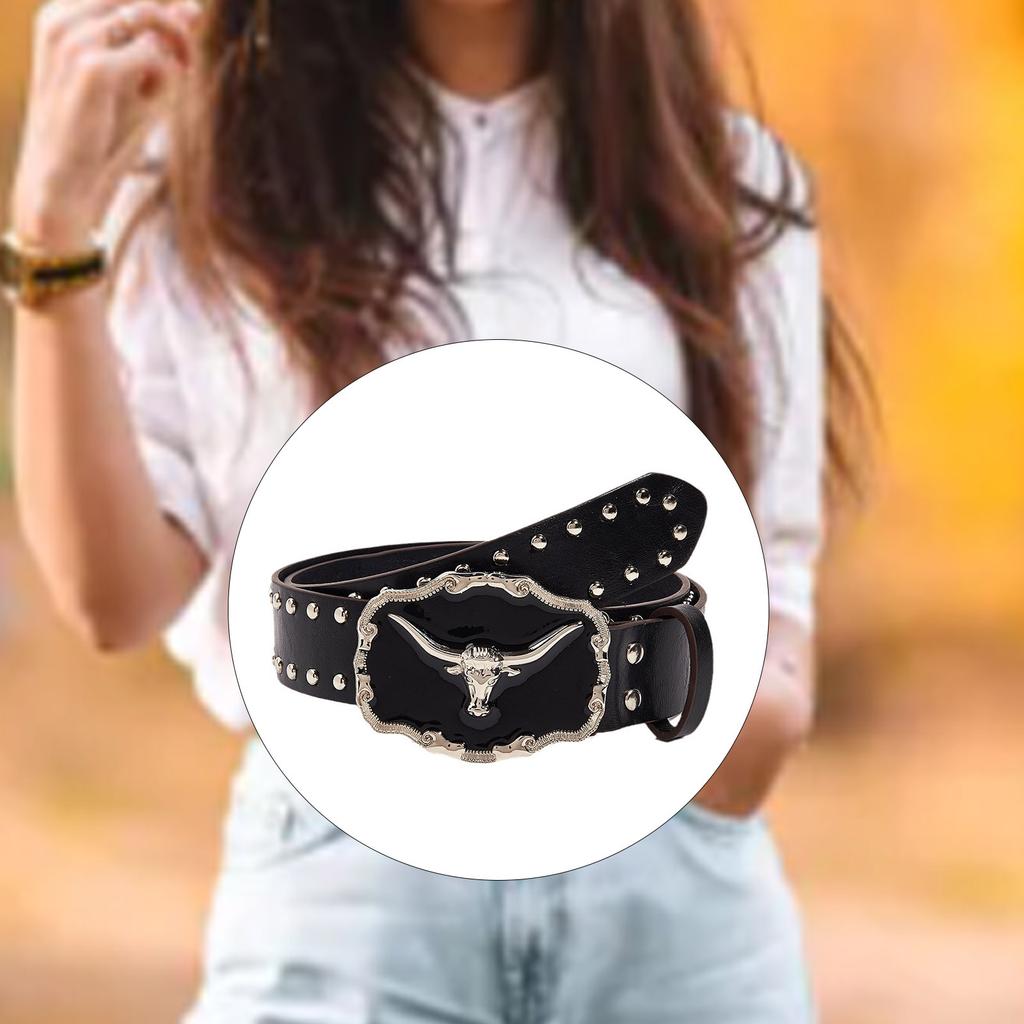 Поясной ремень с гравированной пряжкой для ковбоя, ковбойши, с лонгхорном, винтажный ремень, горячая девушка, поясная цепочка, с шипами, сексуальный, оверсайз ремень
