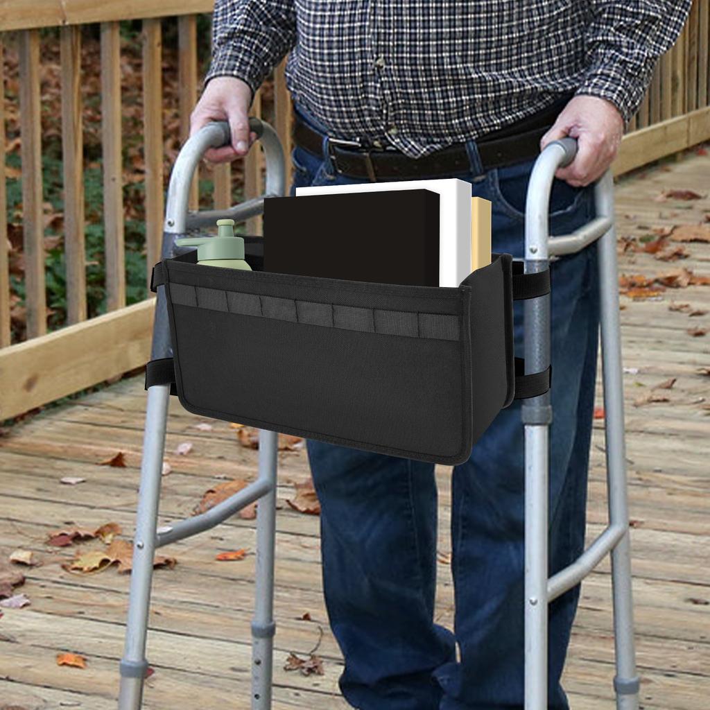 Складная сумка для хранения ходунков Ткань Оксфорд Практичная Сумка для хранения инвалидной коляски с подшипниковым колесом Вспомогательное средство для передвижения Сумка-органайзер для пожилых