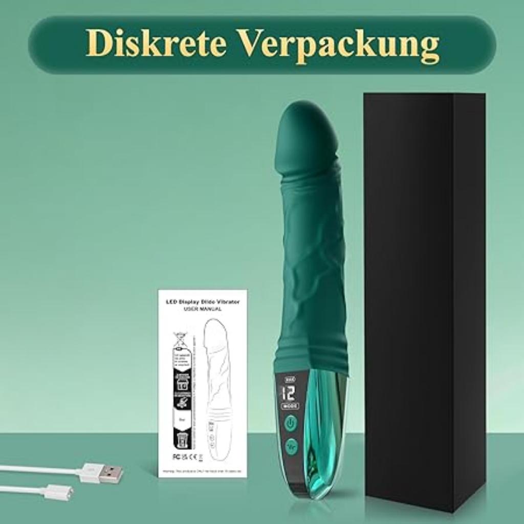 G Spot Dildo VibratorRealistic Anal Dildo for With LED Display, 12 Vibrations Clitoris Vibrator Wand Sex Toys for Female Male G Spot Anal Stimulation