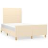 Bed Frame without Mattress Cream 120 x 190 cm Fabric