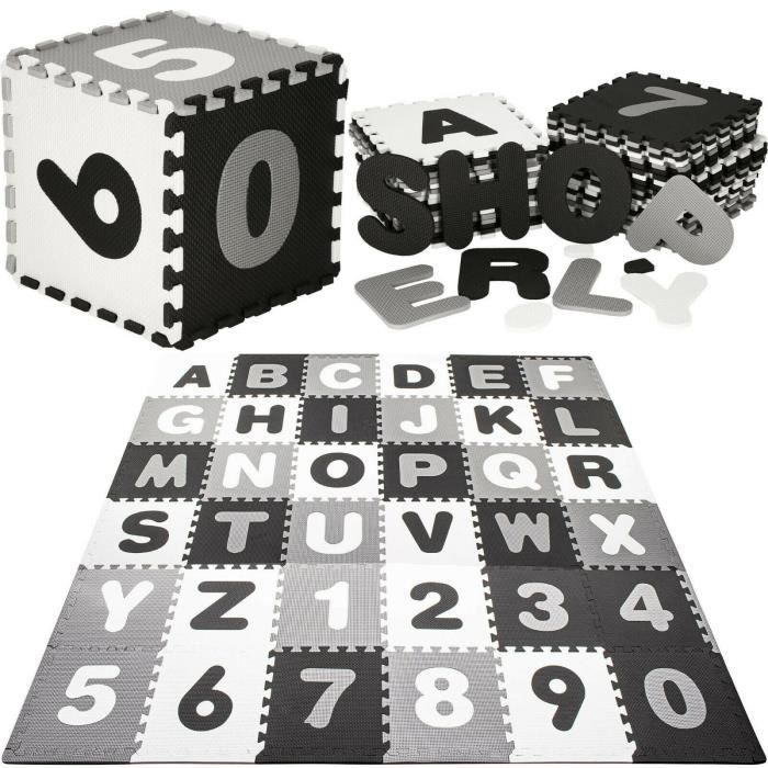 Tapis de jeu éducatif SPRINGOS® 36 puzzles lettres colorées pour bébés 175x175cm