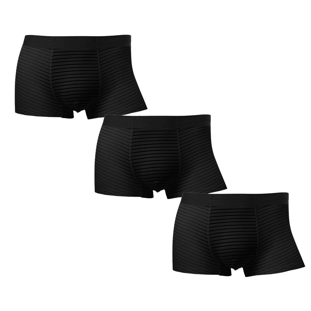 Aoyuan мужские дышащие полосатые боксерские шорты из ледяного шелка