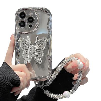 Применимо к Apple 15 Чехол для мобильного телефона Iphone14 Трехмерная цепочка-бабочка с серебряным покрытием 13/12 11pro Силикон