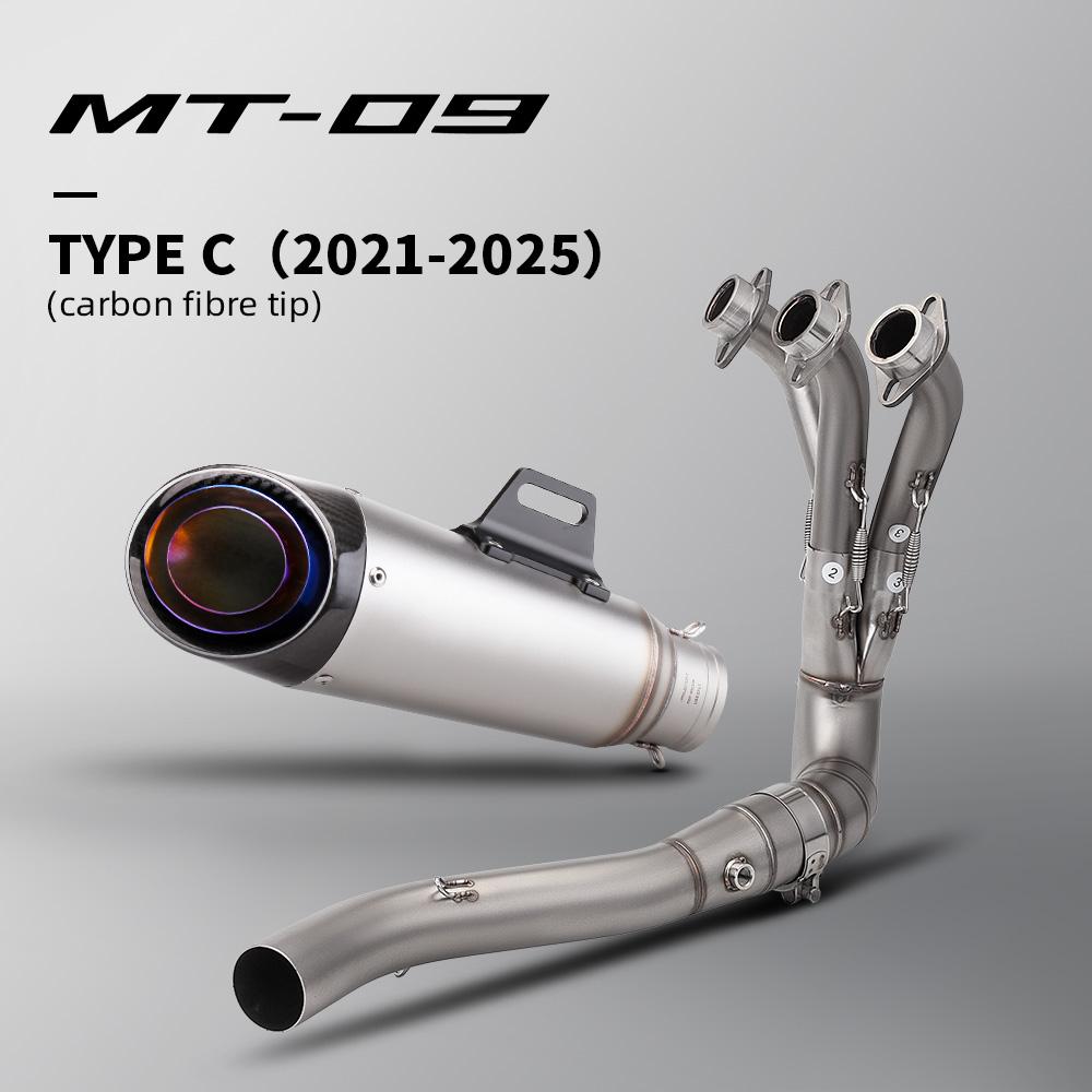 Motorcycle Exhaust Slip-On System for MT-09 FZ09 MT 09 XSR900 GT 2024 2025 Modified Muffler Front Middle Link Pipe 51mm Escape